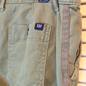 GAP Relaxed Girlfriend Chino Pant Size 8 Green Stretch Mid Rise Side Leg Accents